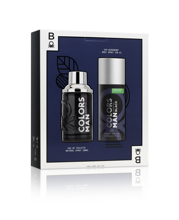 Imagen de Estuche Benetton Black Man (Edt 100 Ml + Deo Spray 150 Ml)
