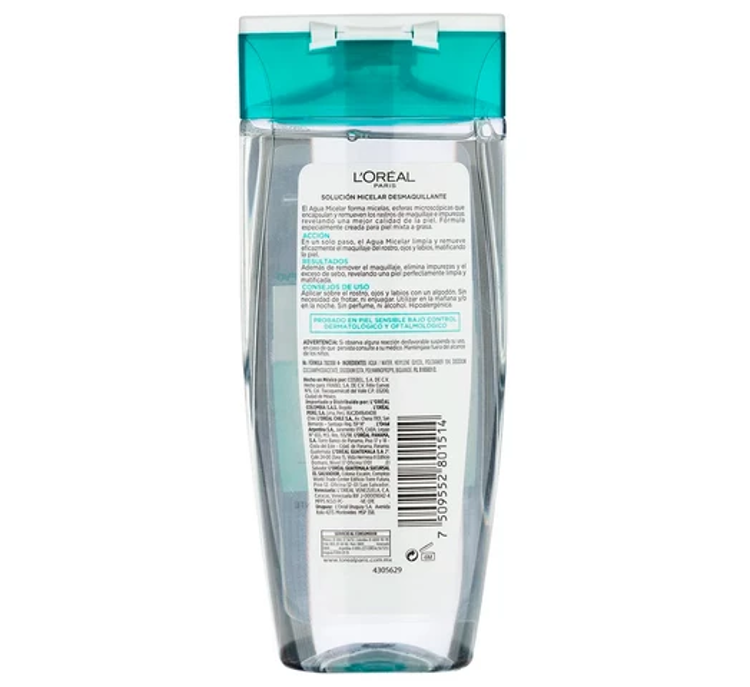 Imagen de L'Oréal París Agua Micelar Hidra Total 5para Pieles Mixtas 200ml
