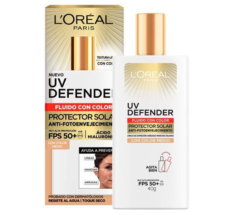 Imagen de L'Oréal Paris Protector Solar  Facial Uv Defender Con Color Fps 50 Tono  Medio 40 gr