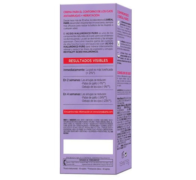 Imagen de L'Oréal Paris Crema de Ojos Revitalift Ácido Hialurónico 15 ml