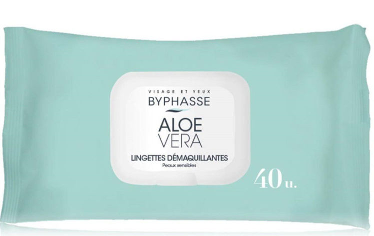 Imagen de Byphasse Toallas Desmaquillantes Para Rostro y Ojos Con Aloe Vera 40 unidades