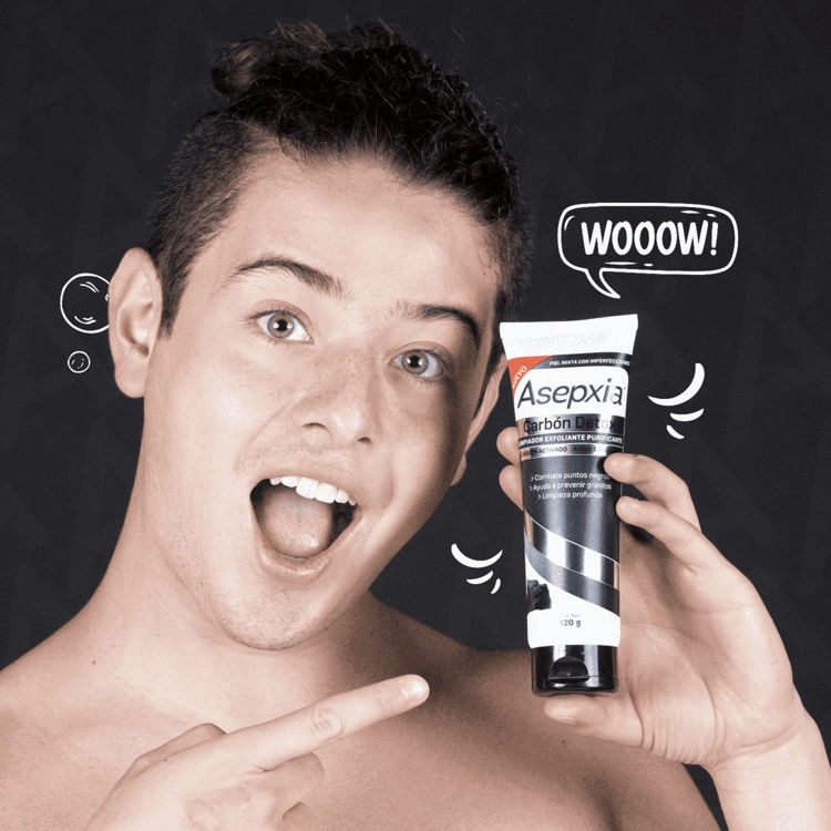Imagen de Asepxia Gel Limpiador Exfoliante Purificante Carbon Detox 120 gr