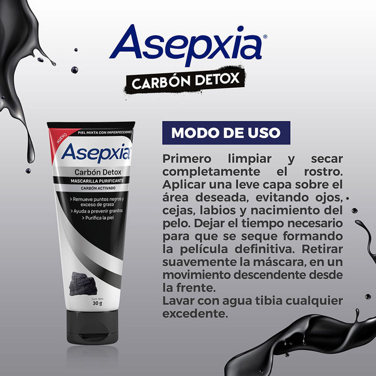 Imagen de Asepxia Mascarilla Peel Off Purificante Carbon Detox 30 gr