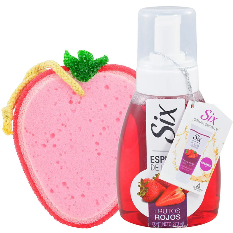 Imagen de Six Pack Espuma Ducha + Esponja - Frutos Rojos