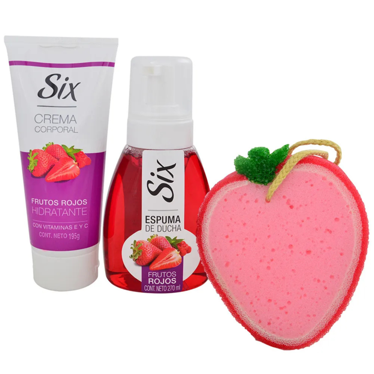Imagen de Six Pack Espuma + Crema + Esponja - Frutilla