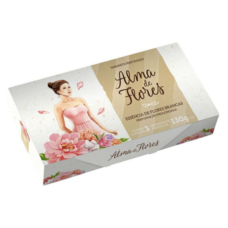 Imagen de Alma De Flores Estuche  con 3 Jabones - Flores Blancas
