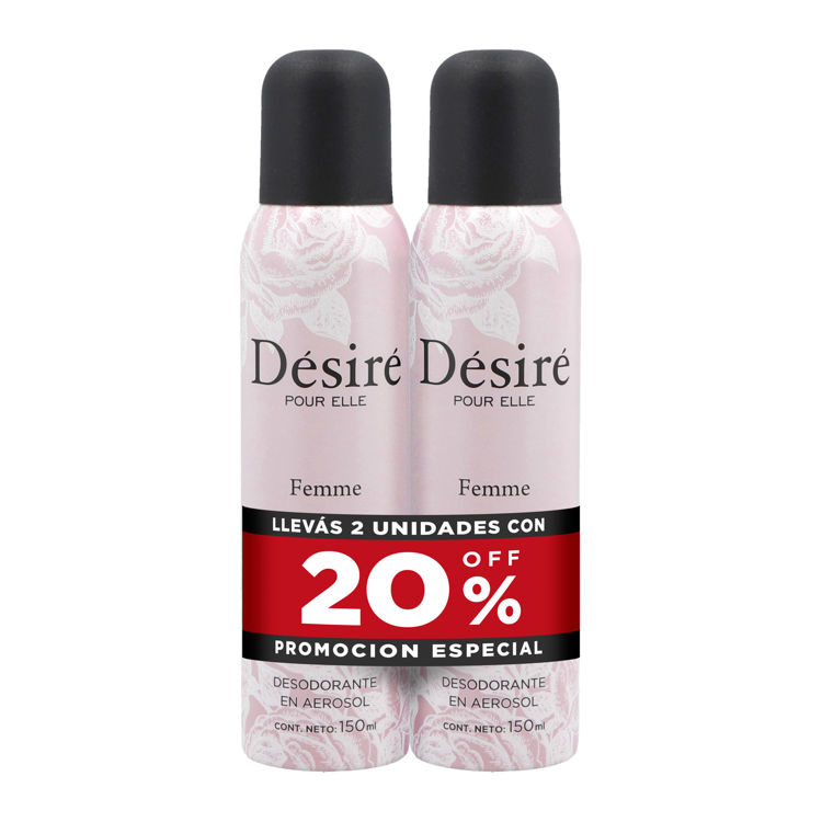Imagen de Desire  Femme Desodorante en Aerosol  Pack 2u