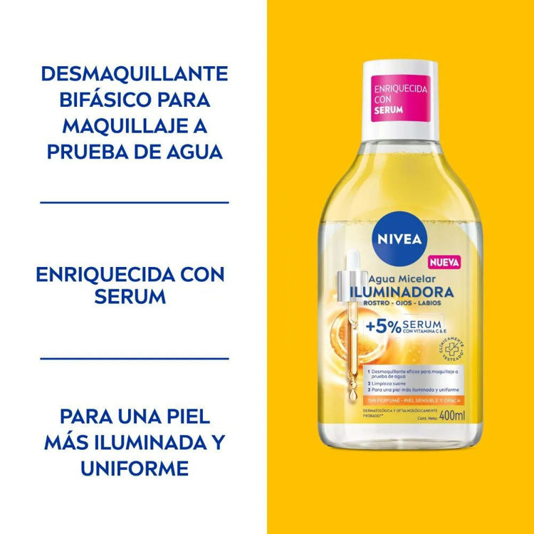 Imagen de Nivea Agua Micelar Iluminadora Con Serum  Piel Sensible y Opaca 400 ml