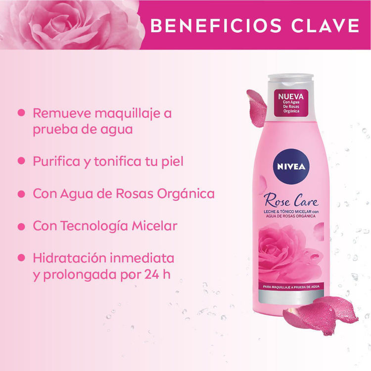 Imagen de Nivea Rose Care Leche/Tonico Micelar con Agua Rosas 200 ml