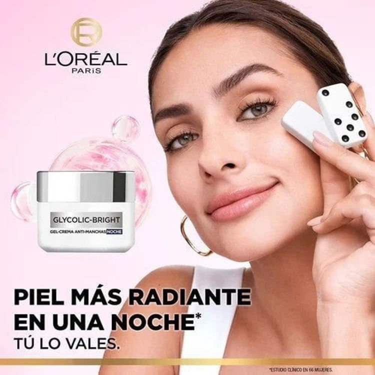 Imagen de L'Oréal París  Crema Gel Noche Glycolic Bright 50ml