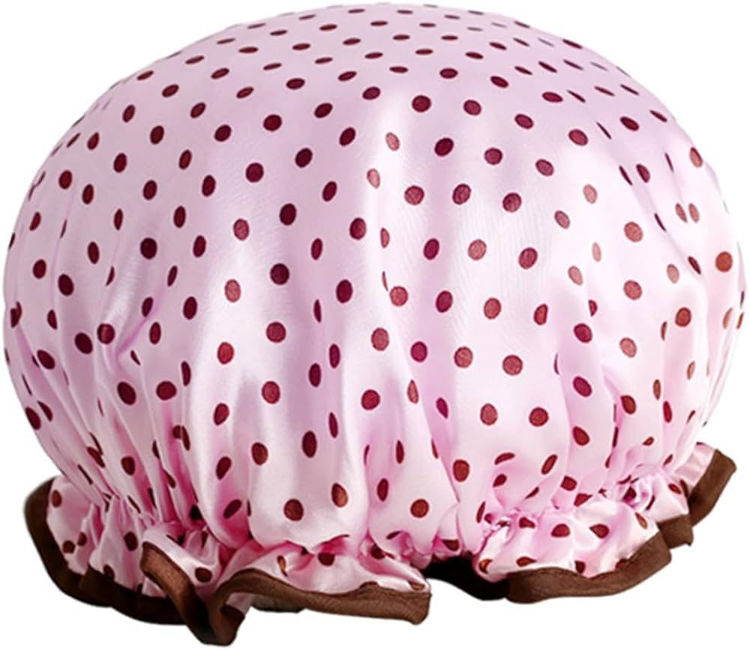 Imagen de Gorra De Ducha Dos Capas Calidad Premium - Diseño puntitos