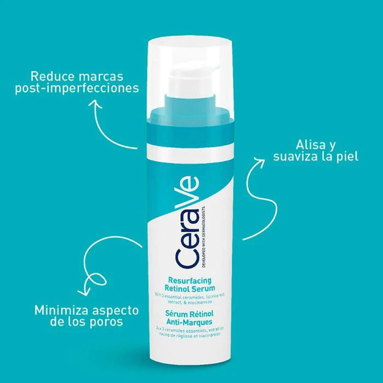 Imagen de Pack CeraVe Piel Grasa Facial Gel Limpiador 236ml + Sérum Retinol 30ml + Gel Tratamiento 40ml + Neceser DE REGALO