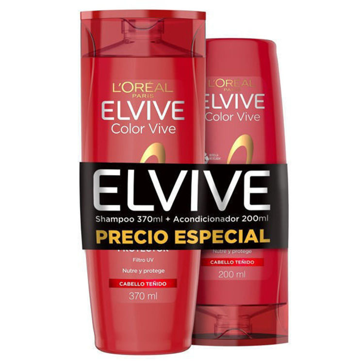 Imagen de L'Oréal Paris Elvive Packs  Colorvive Shampoo 370 + Acondicionador 200