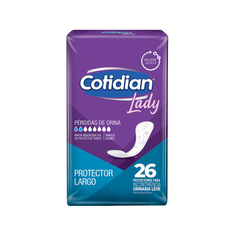 Imagen de Cotidian Lady Protector Diario Largo Para Incontinencia Leve  26 Unidades